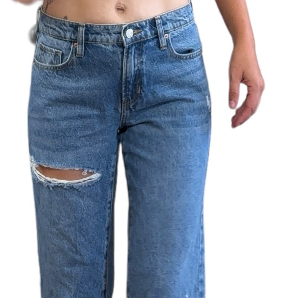 Pacsun 90’s Straight Leg Blue Jeans Women’s 25 Distressed Cropped Denim Casual - Picture 4 of 12